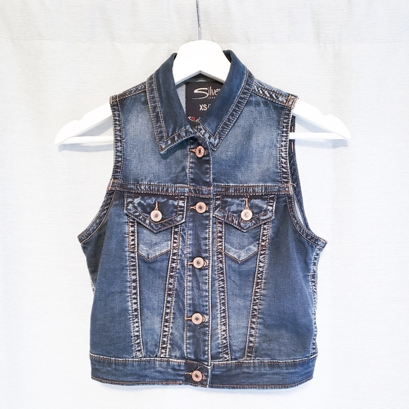 Silver brand denim vest - Picture 1 of 3